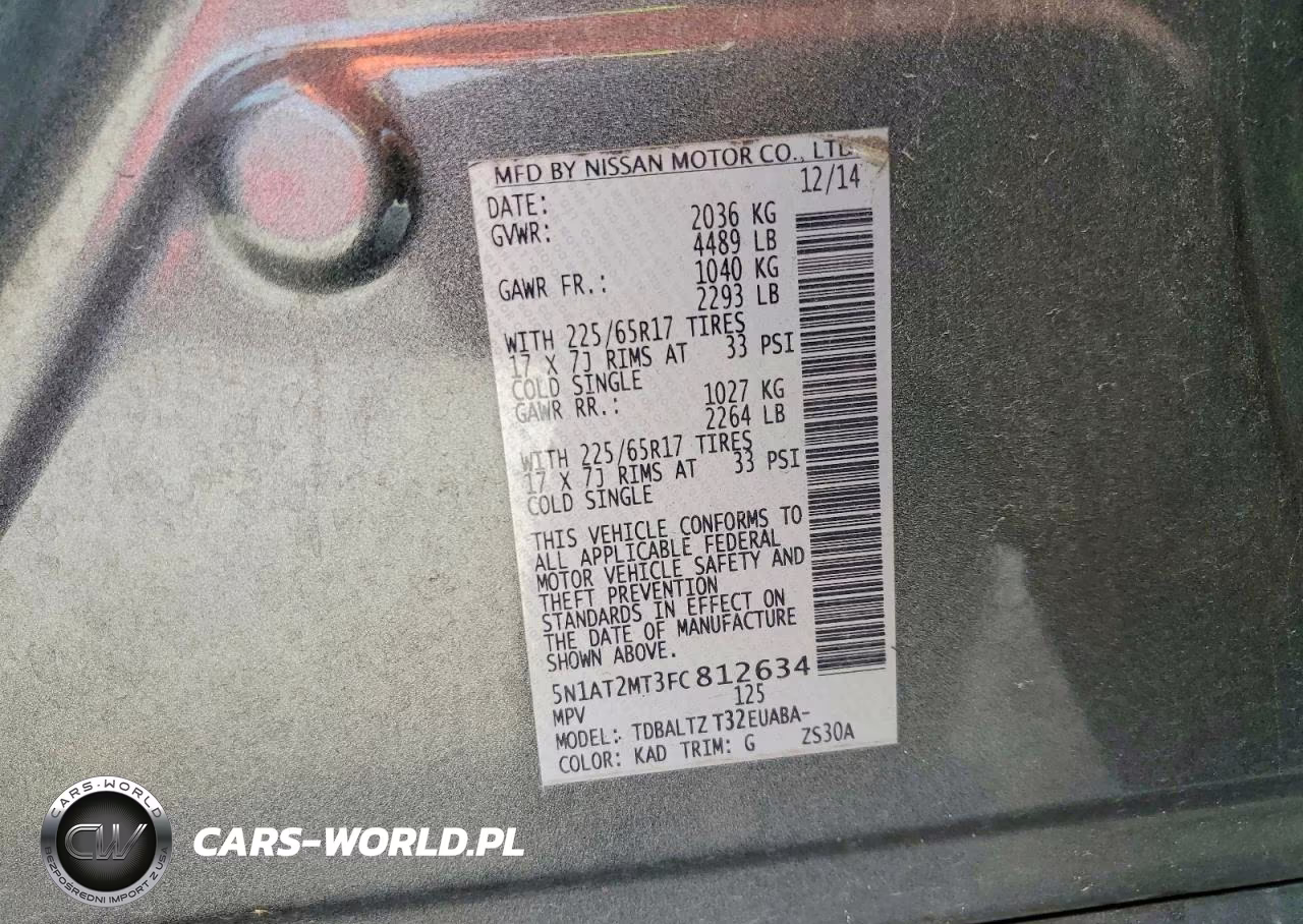 2015 Nissan Rogue Sv VIN:5N1AT2MT3FC812634 - 13