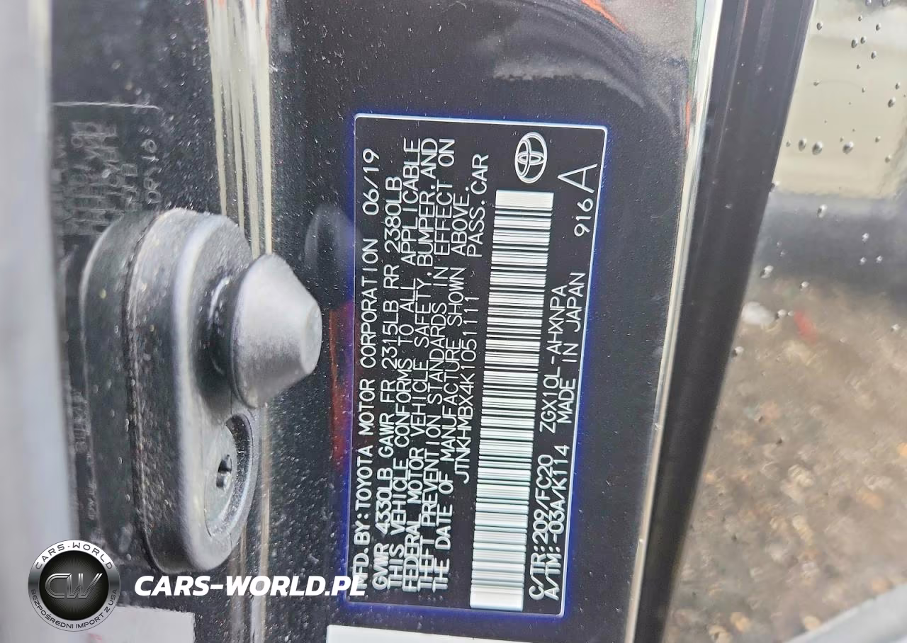 2019 Toyota C-Hr Le VIN:JTNKHMBX4K1051111 - 12