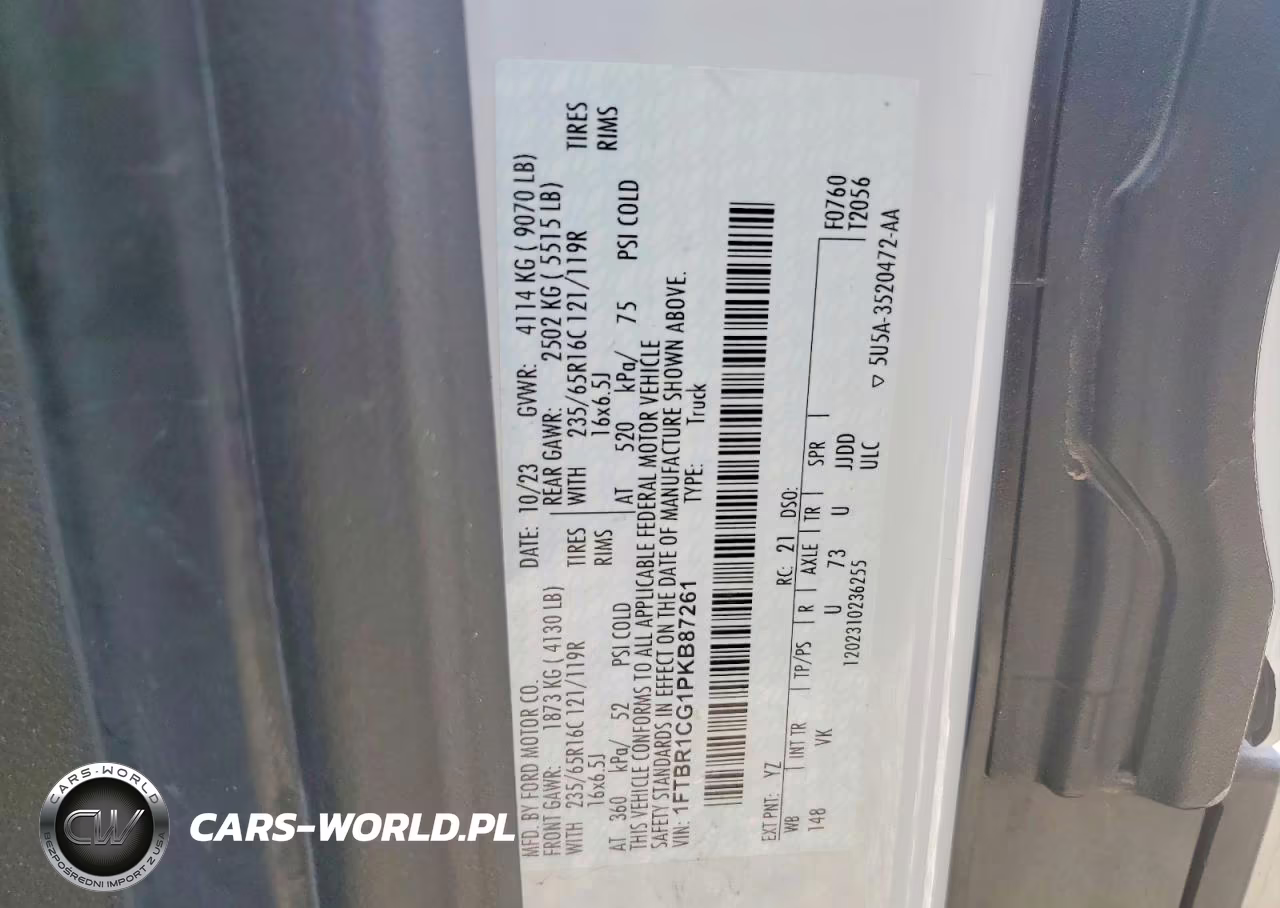 2023 Ford Transit T-250 VIN:1FTBR1CG1PKB87261 - 12