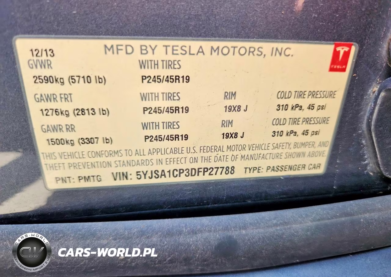 2013 Tesla Model S VIN:5YJSA1CP3DFP27788 - 13