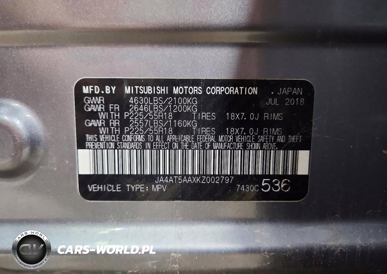 2019 Mitsubishi Eclipse Cross Se VIN:JA4AT5AAXKZ002797 - 13