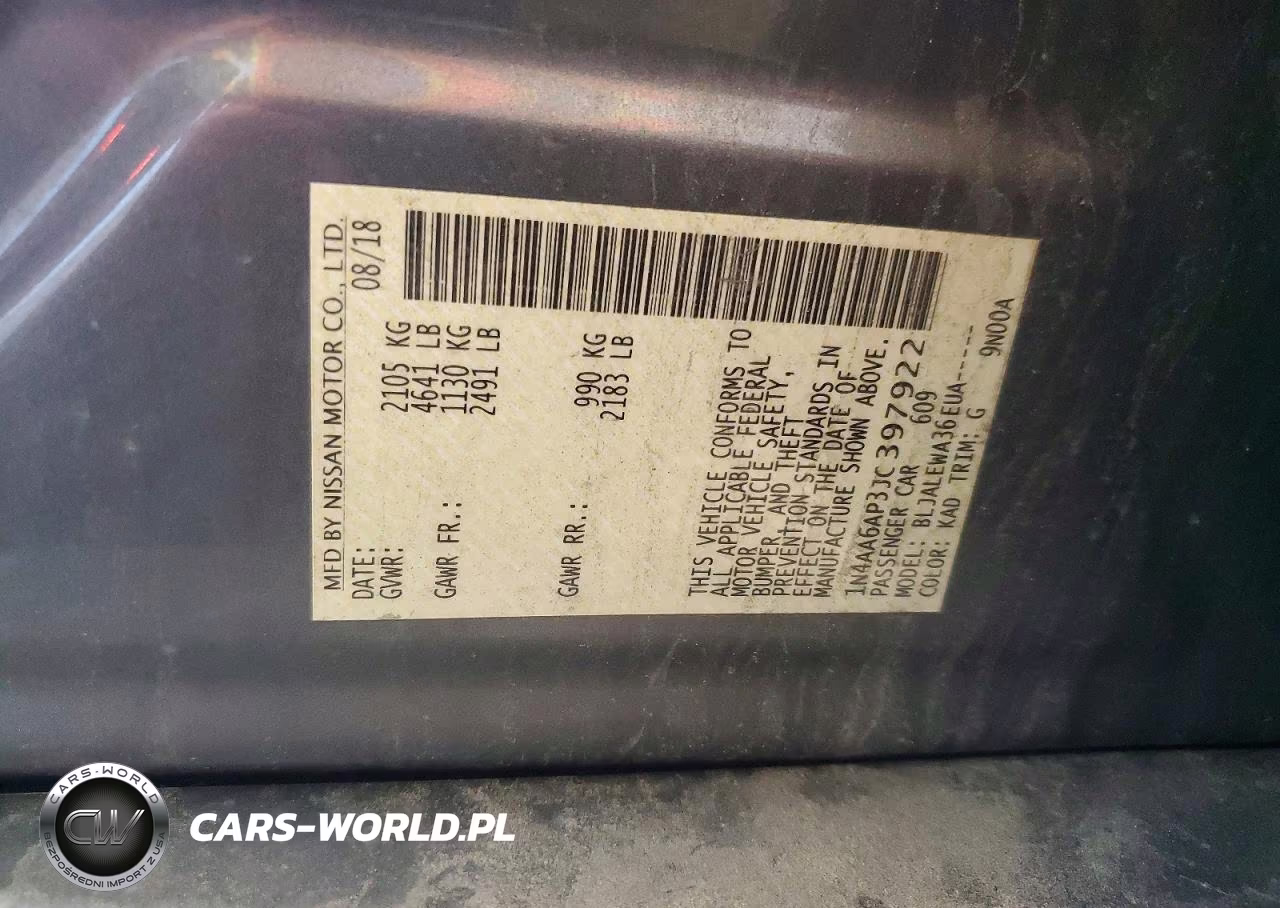 2018 Nissan Maxima 3.5 Sl VIN:1N4AA6AP3JC397922 - 12