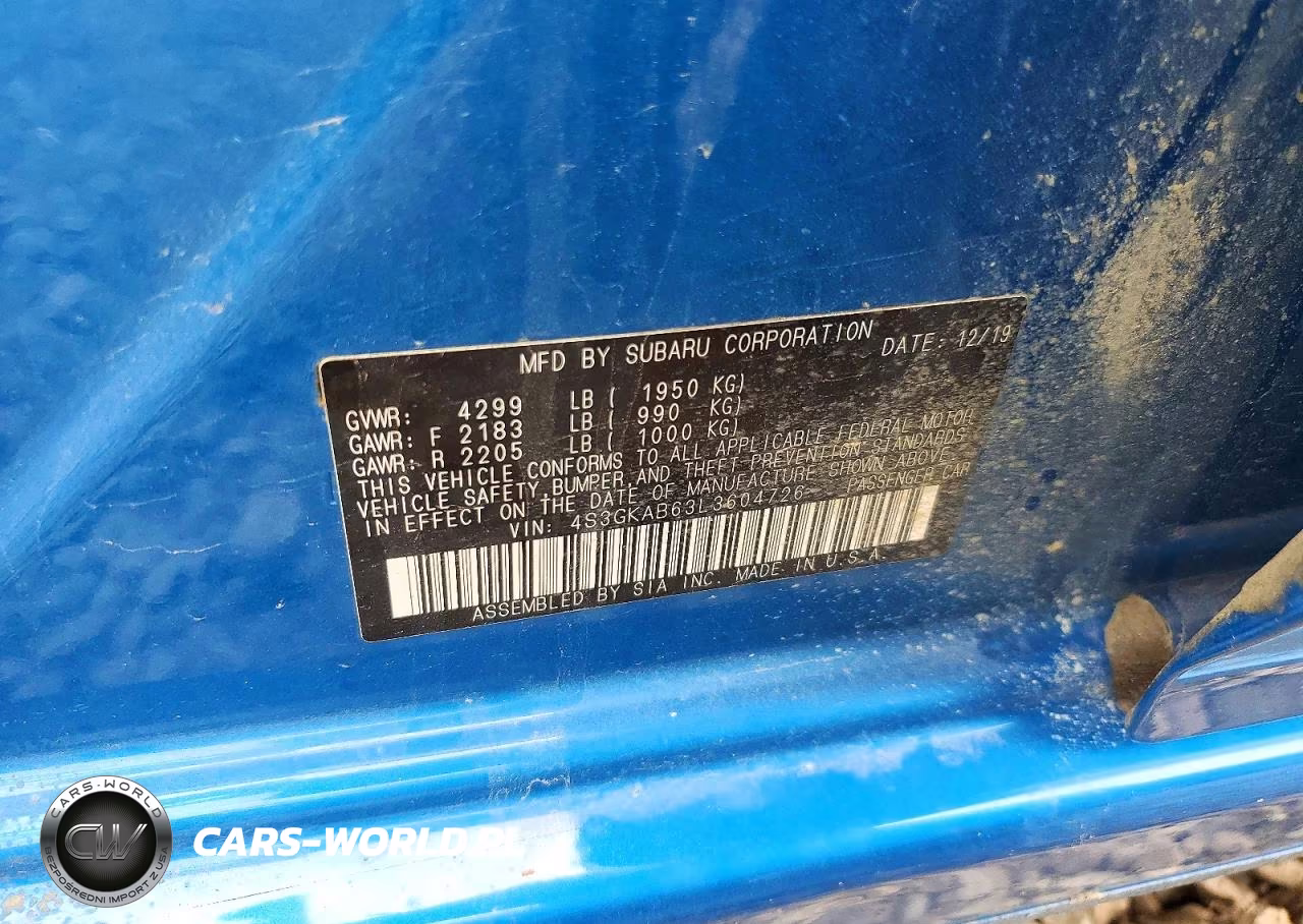 2020 Subaru Impreza VIN:4S3GKAB63L3604726 - 12