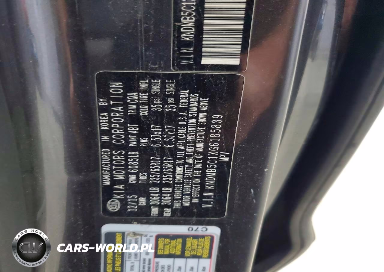 2016 Kia Sedona Lx VIN:KNDMB5C1XG6185839 - 13