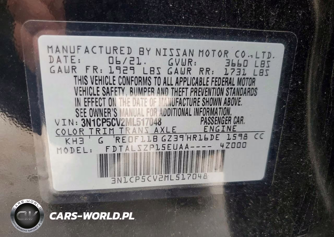 2021 Nissan Kicks Sv VIN:3N1CP5CV2ML517048 - 12