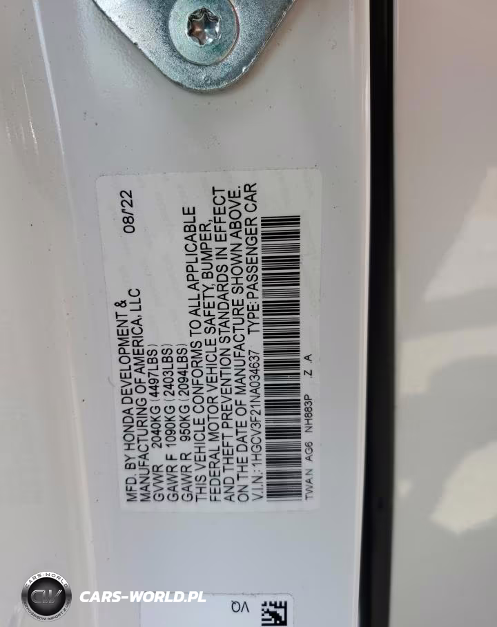 2022 Honda Accord Hybrid Sport VIN:1HGCV3F21NA034637 - 12