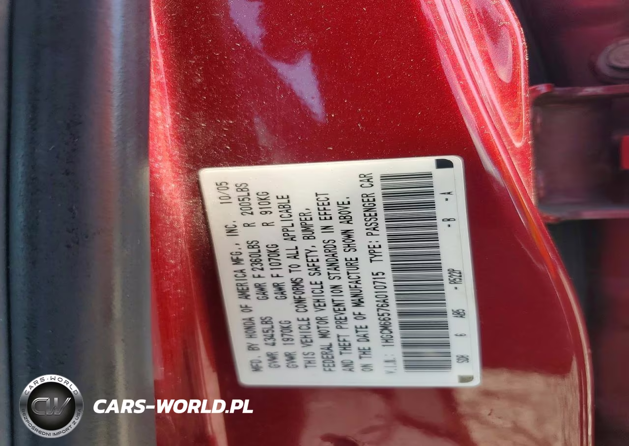 2006 Honda Accord Ex VIN:1HGCM66576A010715 - 12