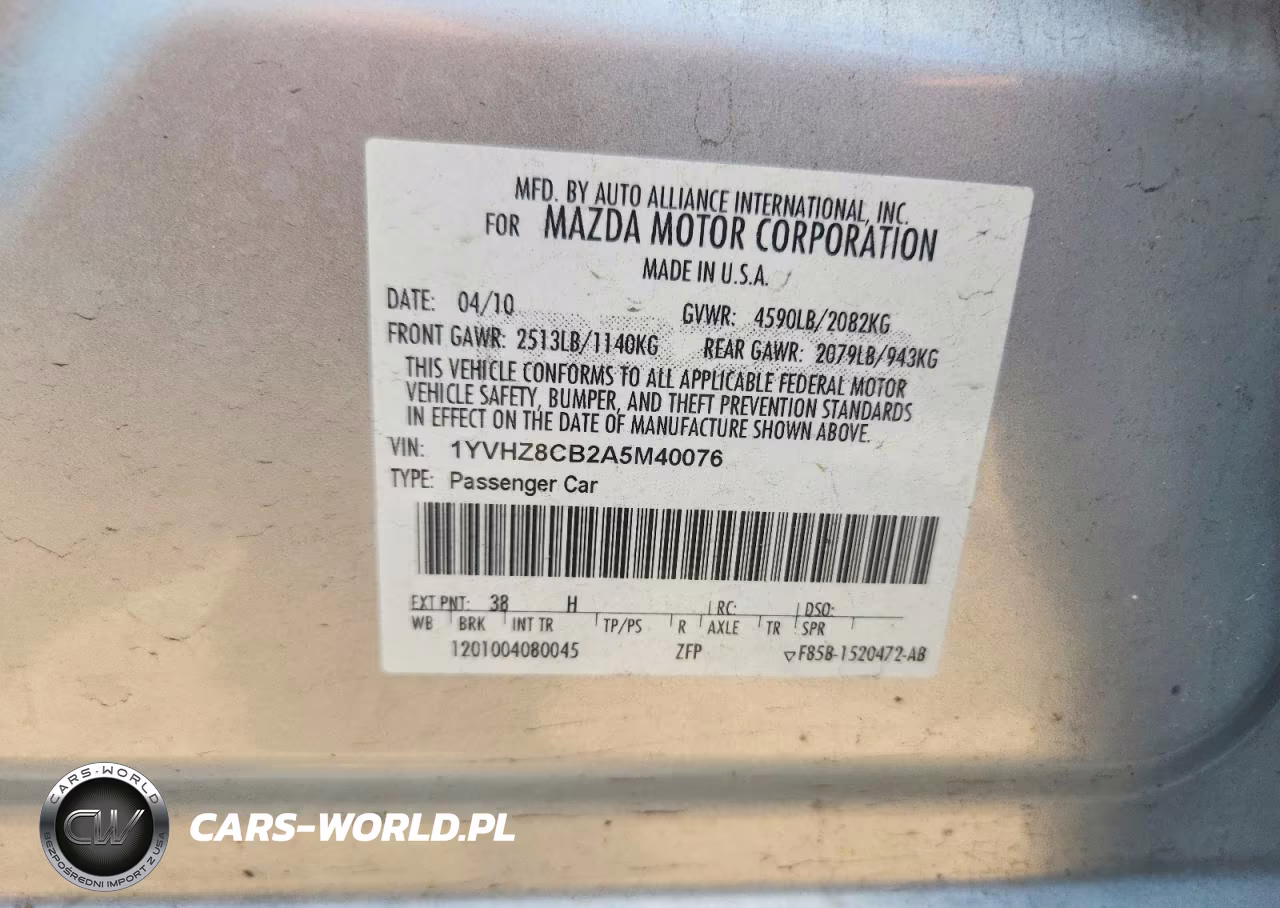 2010 Mazda 6 S VIN:1YVHZ8CB2A5M40076 - 12