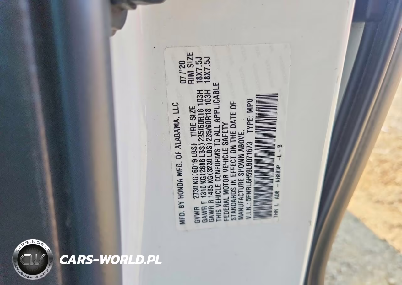 2020 Honda Odyssey Ex VIN:5FNRL6H59LB071673 - 13