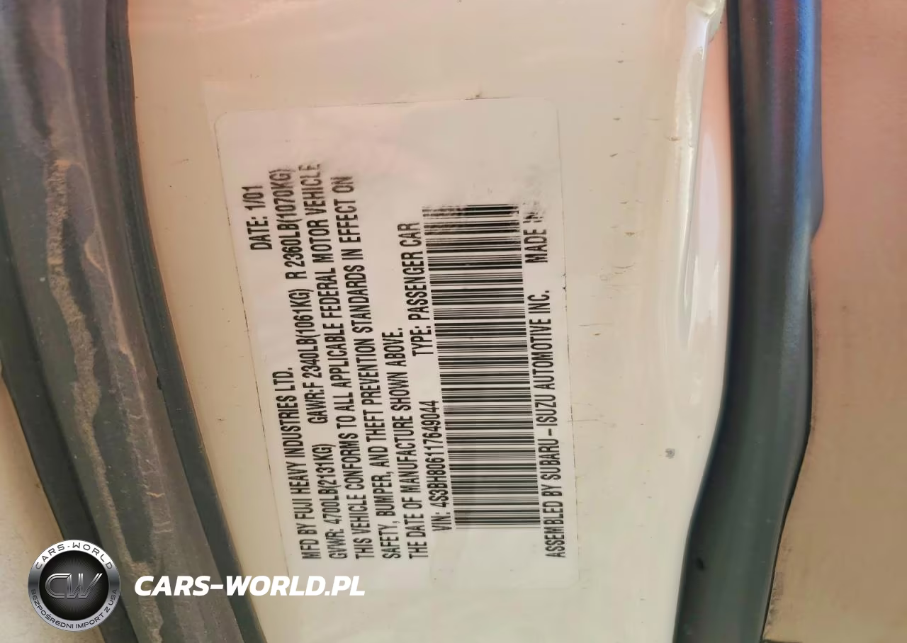 2001 Subaru Legacy Outback H6 3.0 Ll Bean VIN:4S3BH806117649044 - 13
