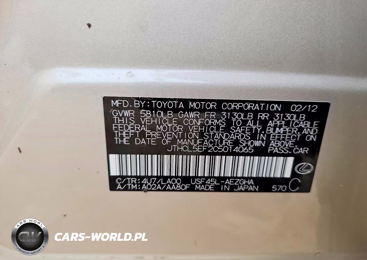 2012 Lexus Ls 460 VIN:JTHCL5EF2C5014065 - 13