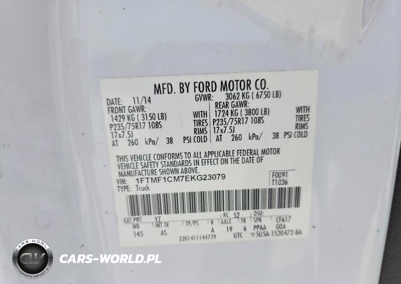 2014 Ford F150 VIN:1FTMF1CM7EKG23079 - 12