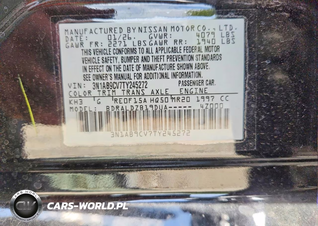 2026 Nissan Sentra Sv VIN:3N1AB9CV7TY245272 - 12