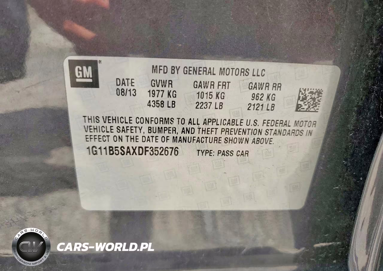 2013 Chevrolet Malibu Ls VIN:1G11B5SAXDF352676 - 12