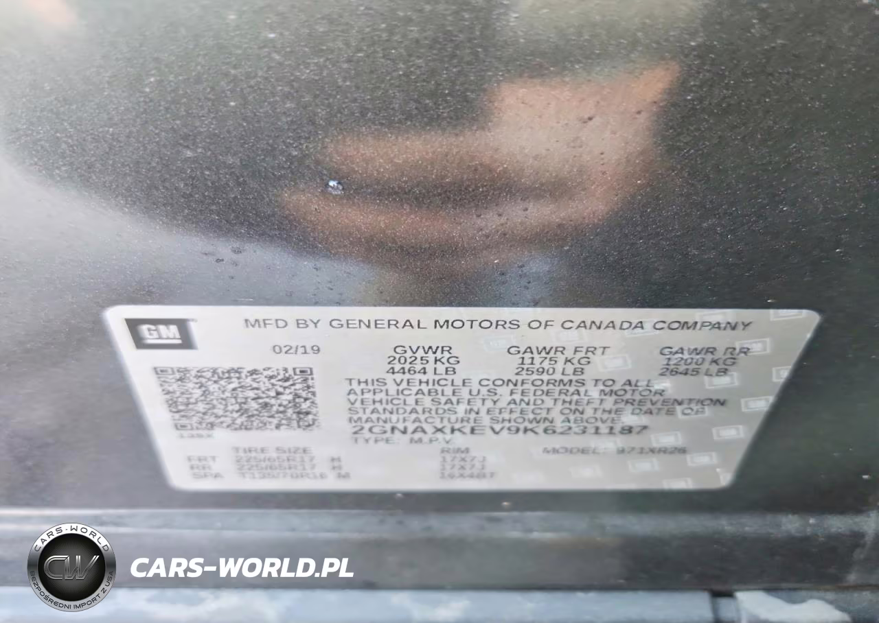 2019 Chevrolet Equinox Lt VIN:2GNAXKEV9K6231187 - 13