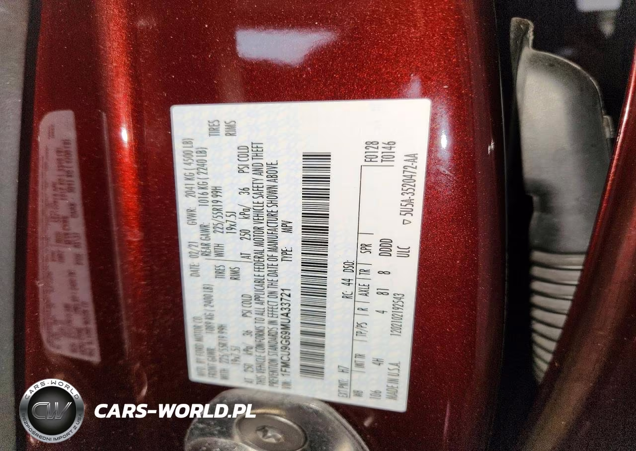 2021 Ford Escape Se VIN:1FMCU9G69MUA33721 - 13