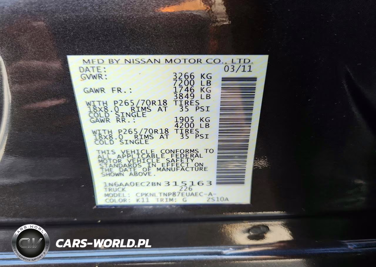 2011 Nissan Titan Sv VIN:1N6AA0EC2BN315163 - 12