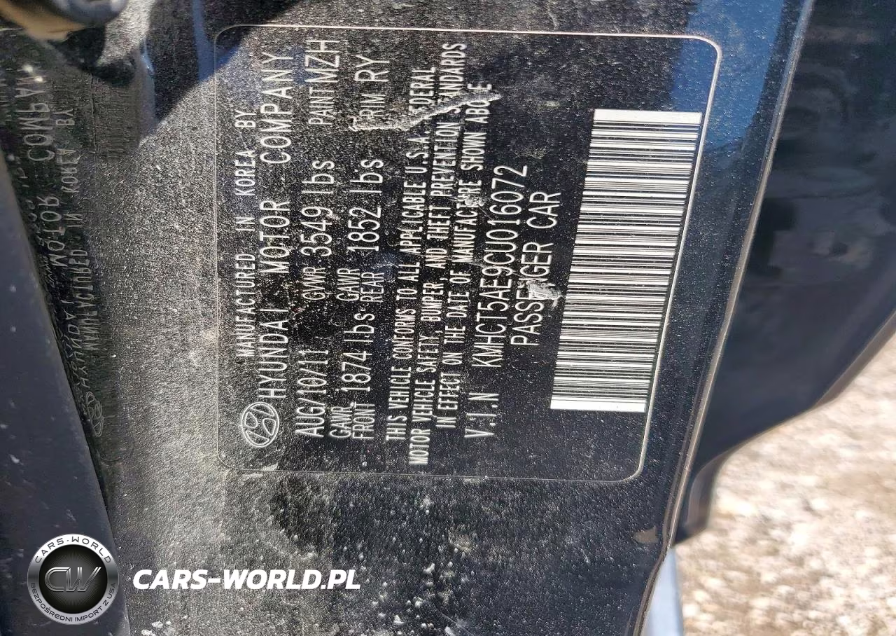 2012 Hyundai Accent Gs VIN:KMHCT5AE9CU016072 - 13
