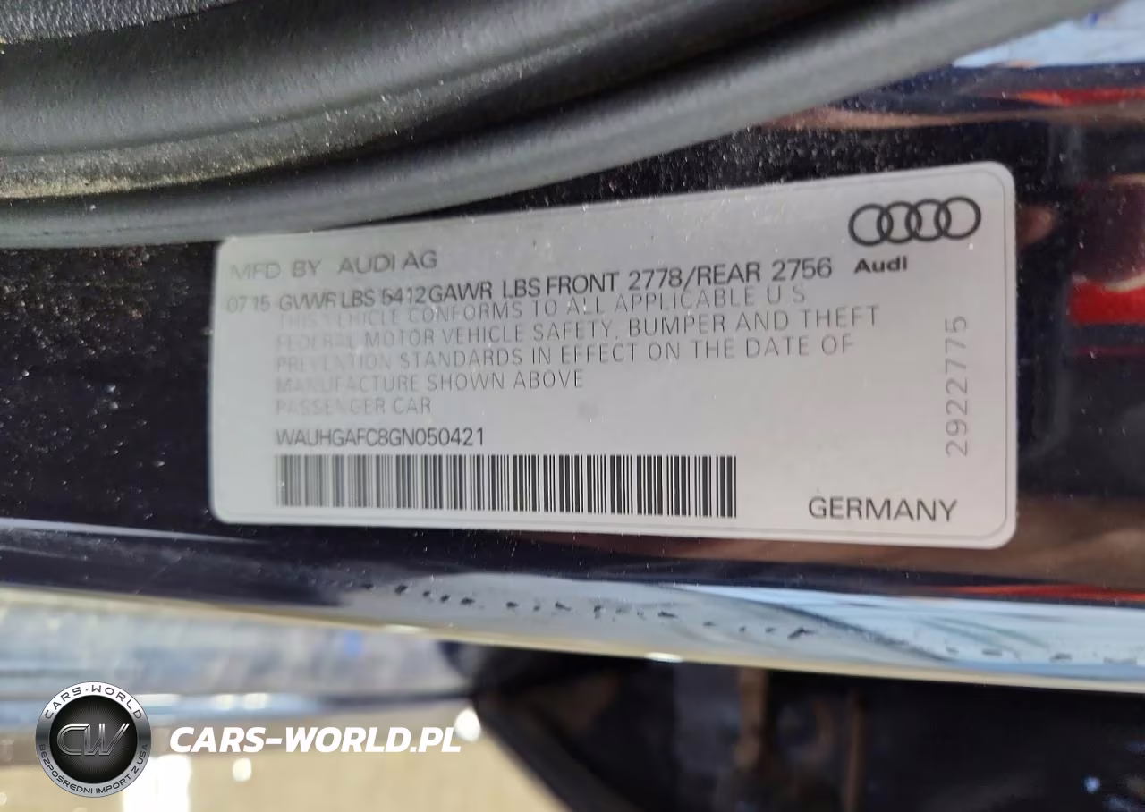 2016 Audi A6 Prestige VIN:WAUHGAFC8GN050421 - 12