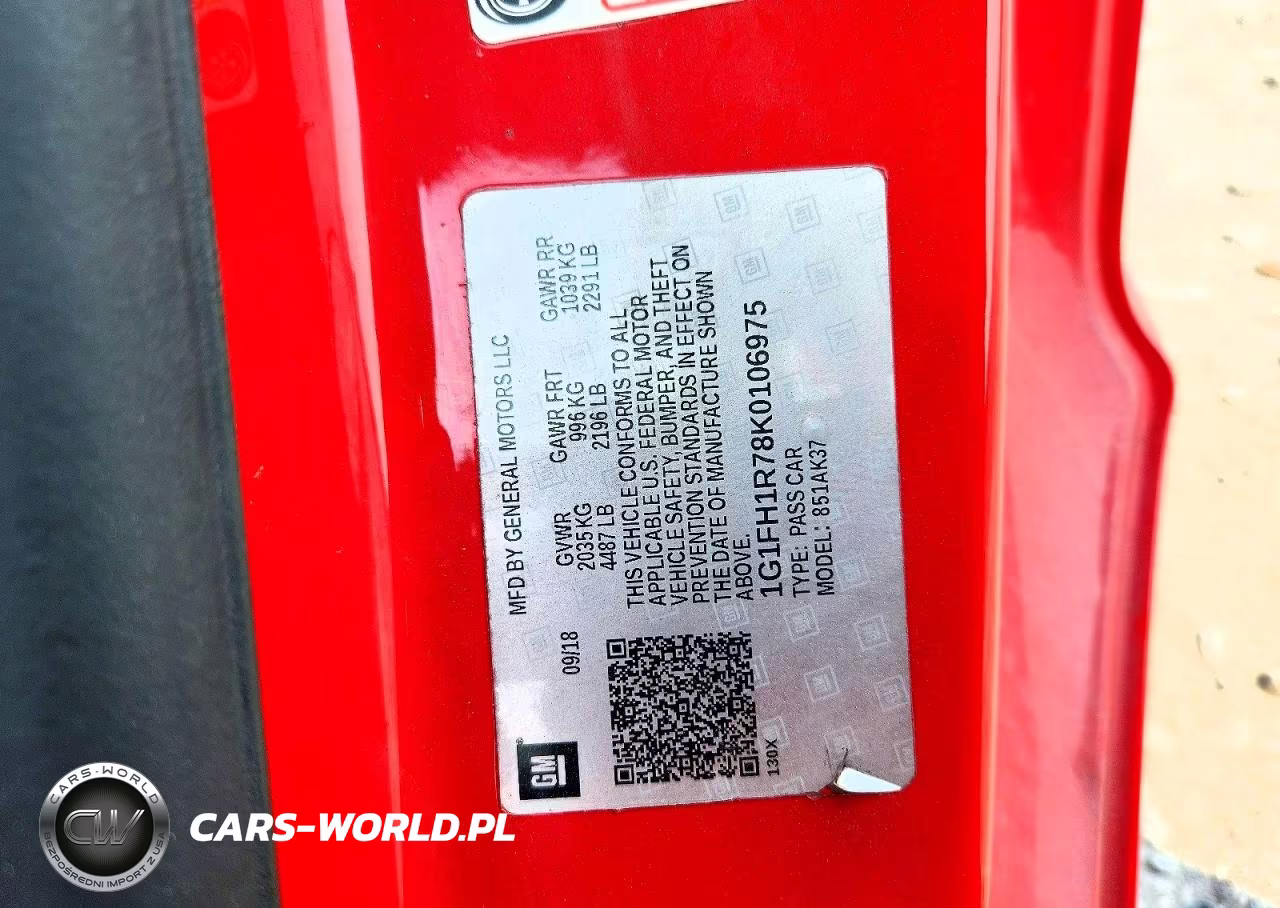 2019 Chevrolet Camaro Ss VIN:1G1FH1R78K0106975 - 13