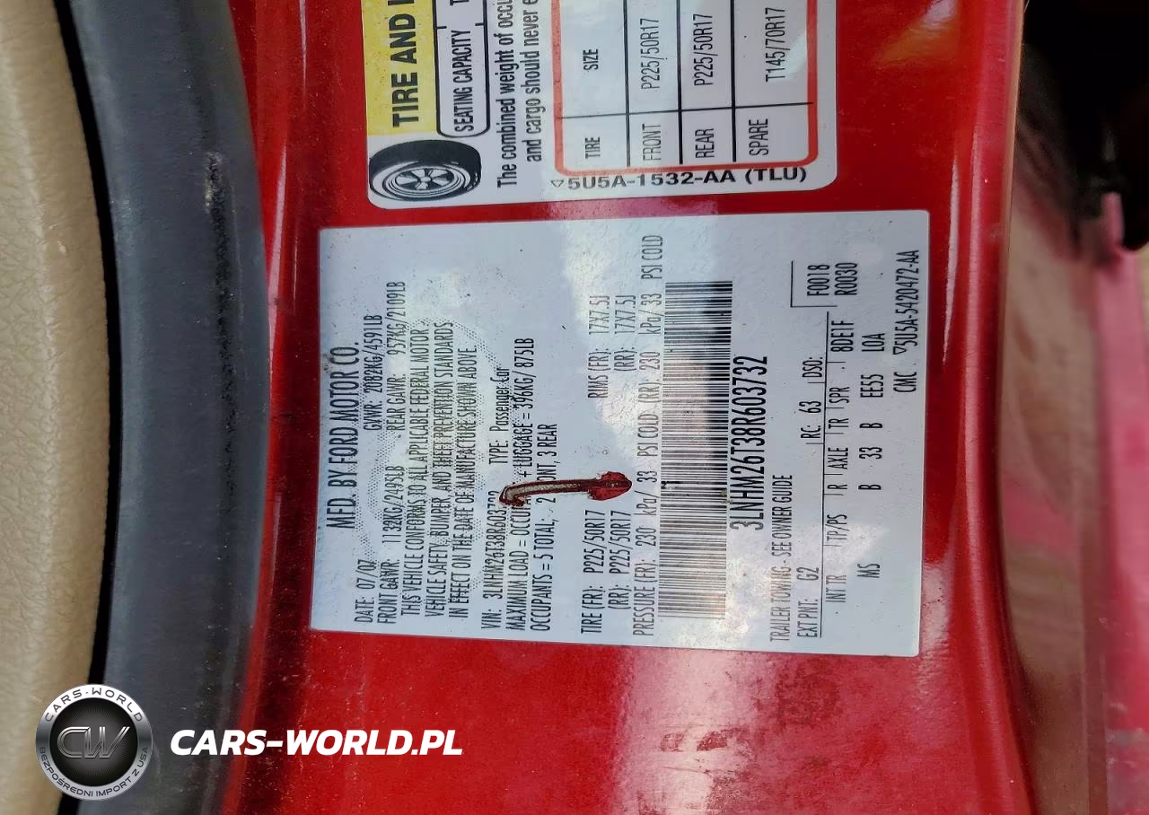 2008 Lincoln Mkz VIN:3LNHM26T38R603732 - 12