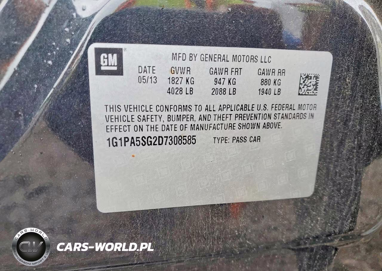 2013 Chevrolet Cruze Ls VIN:1G1PA5SG2D7308585 - 12