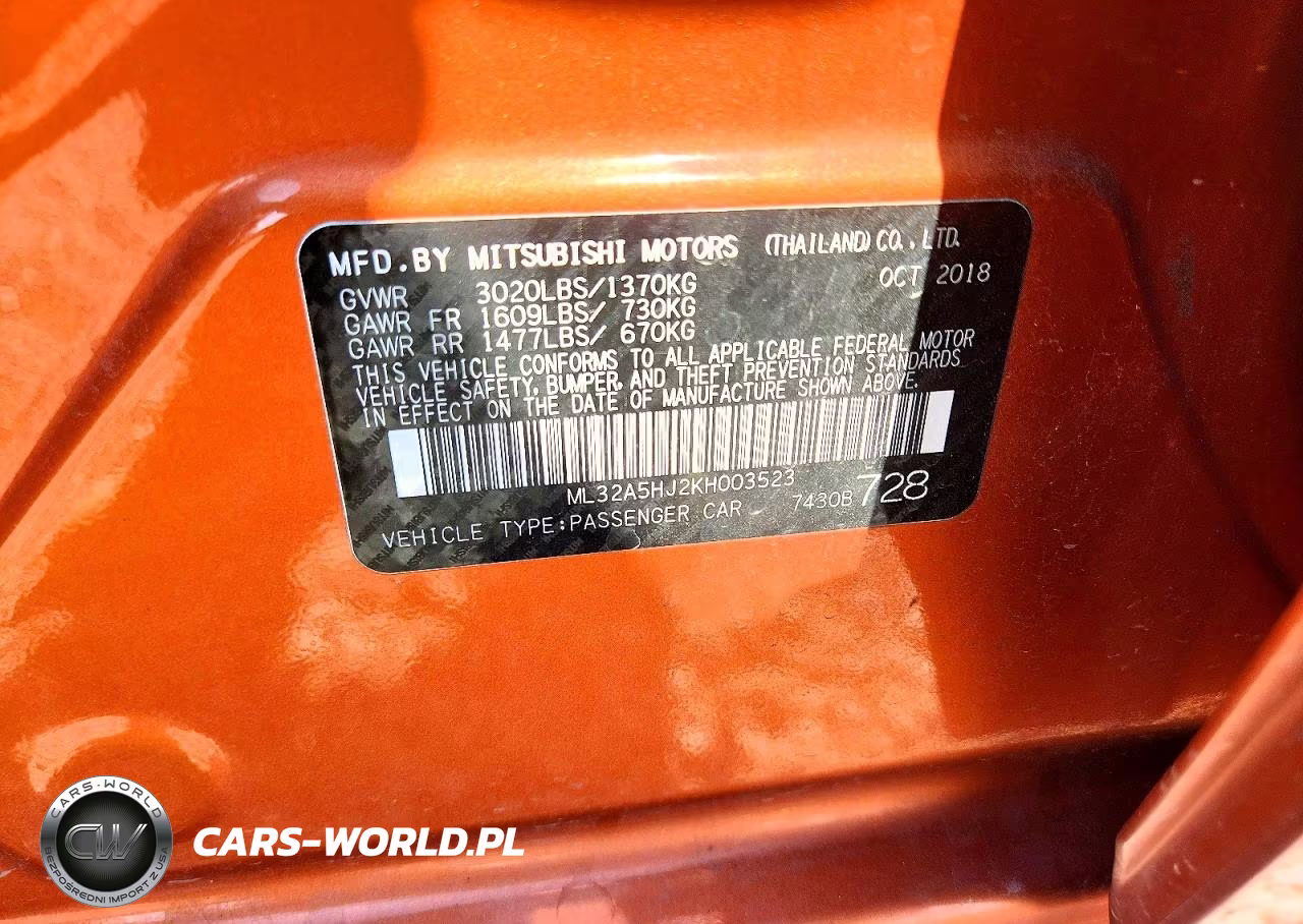 2019 Mitsubishi Mirage Le VIN:ML32A5HJ2KH003523 - 12