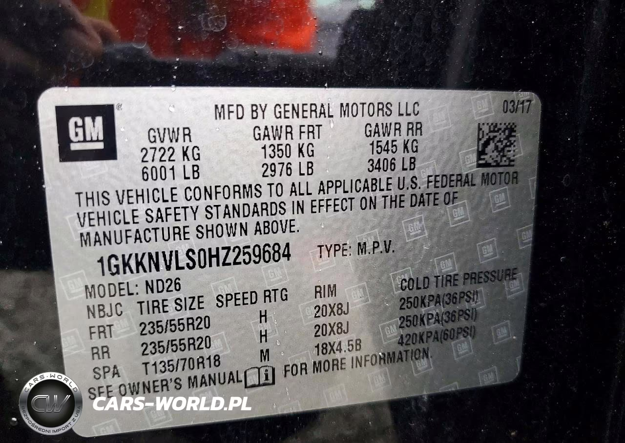 2017 GMC Acadia All Terrain VIN:1GKKNVLS0HZ259684 - 13