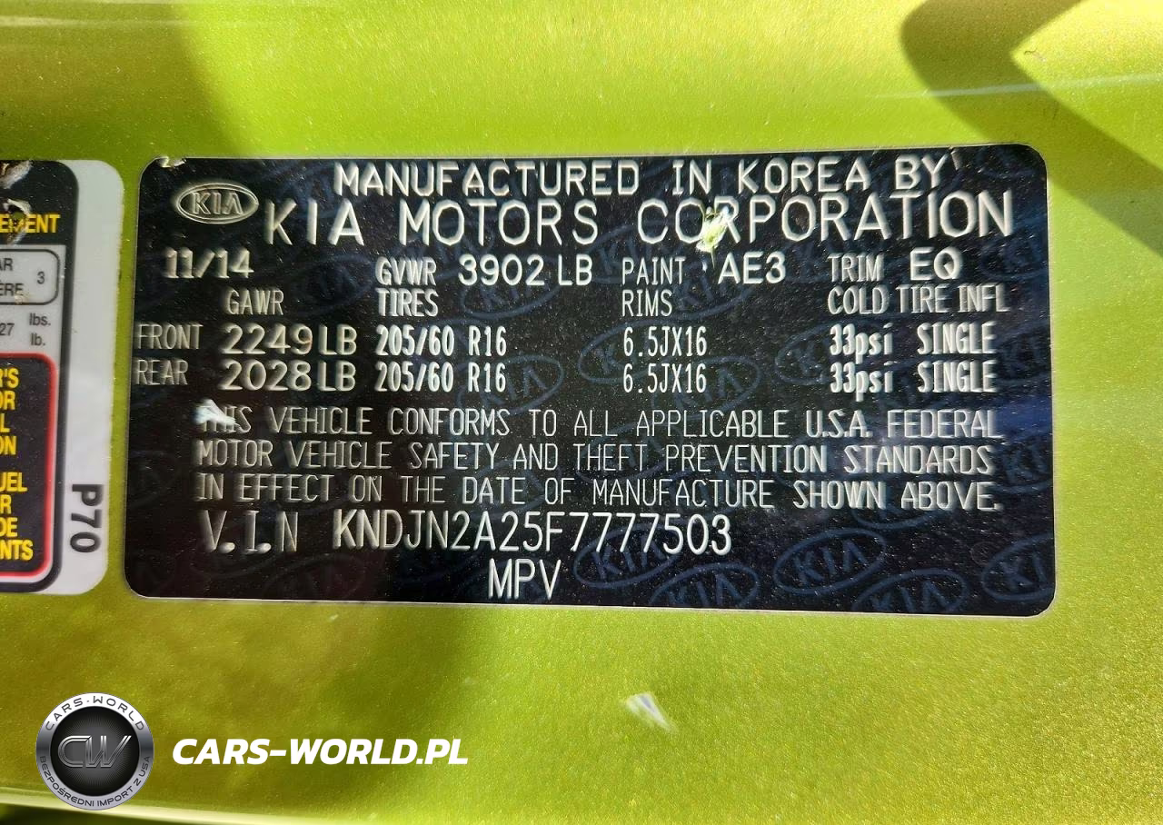 2015 Kia Soul Base VIN:KNDJN2A25F7777503 - 13