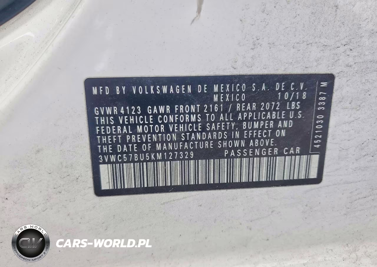 2019 Volkswagen Jetta Sel Automatic VIN:3VWC57BU5KM127329 - 12