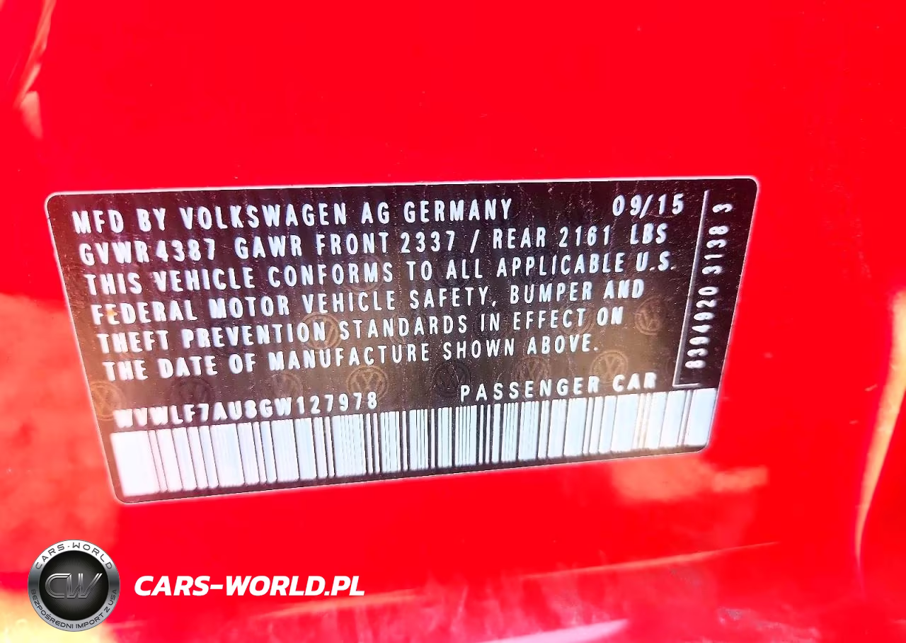 2016 Volkswagen Golf R VIN:WVWLF7AU8GW127978 - 12