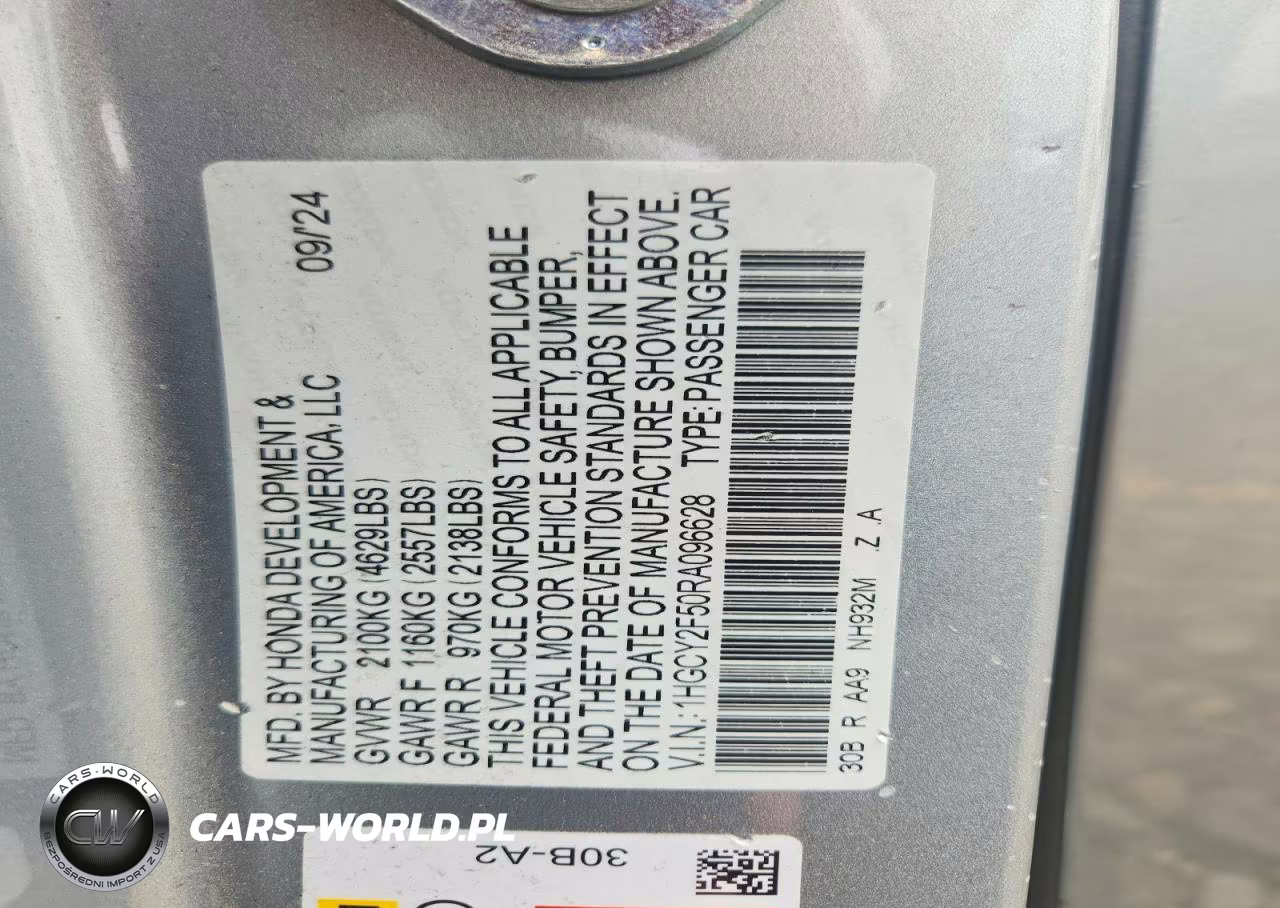 2024 Honda Accord Hybrid Sport VIN:1HGCY2F50RA096628 - 12