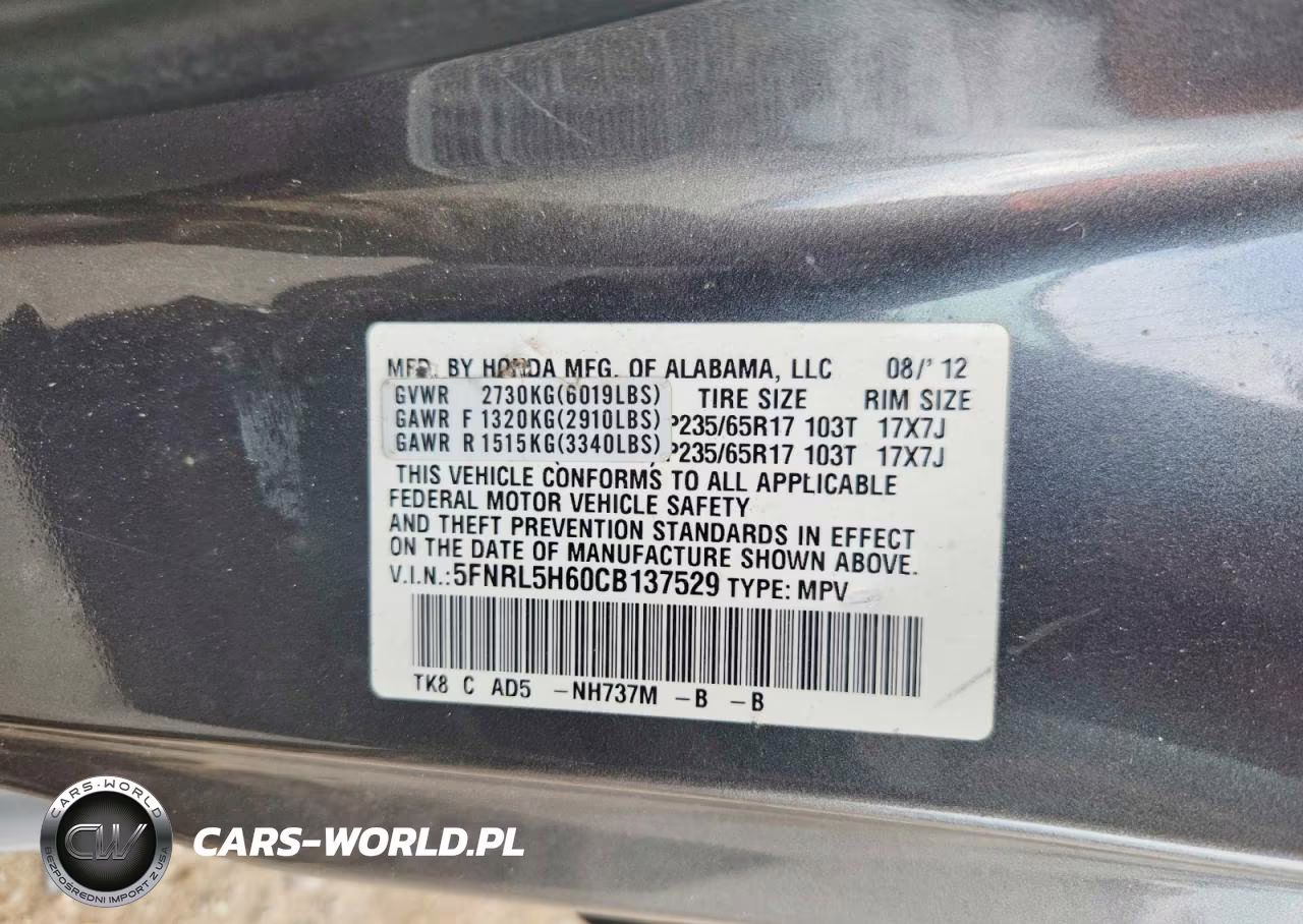 2012 Honda Odyssey Exl VIN:5FNRL5H60CB137529 - 13