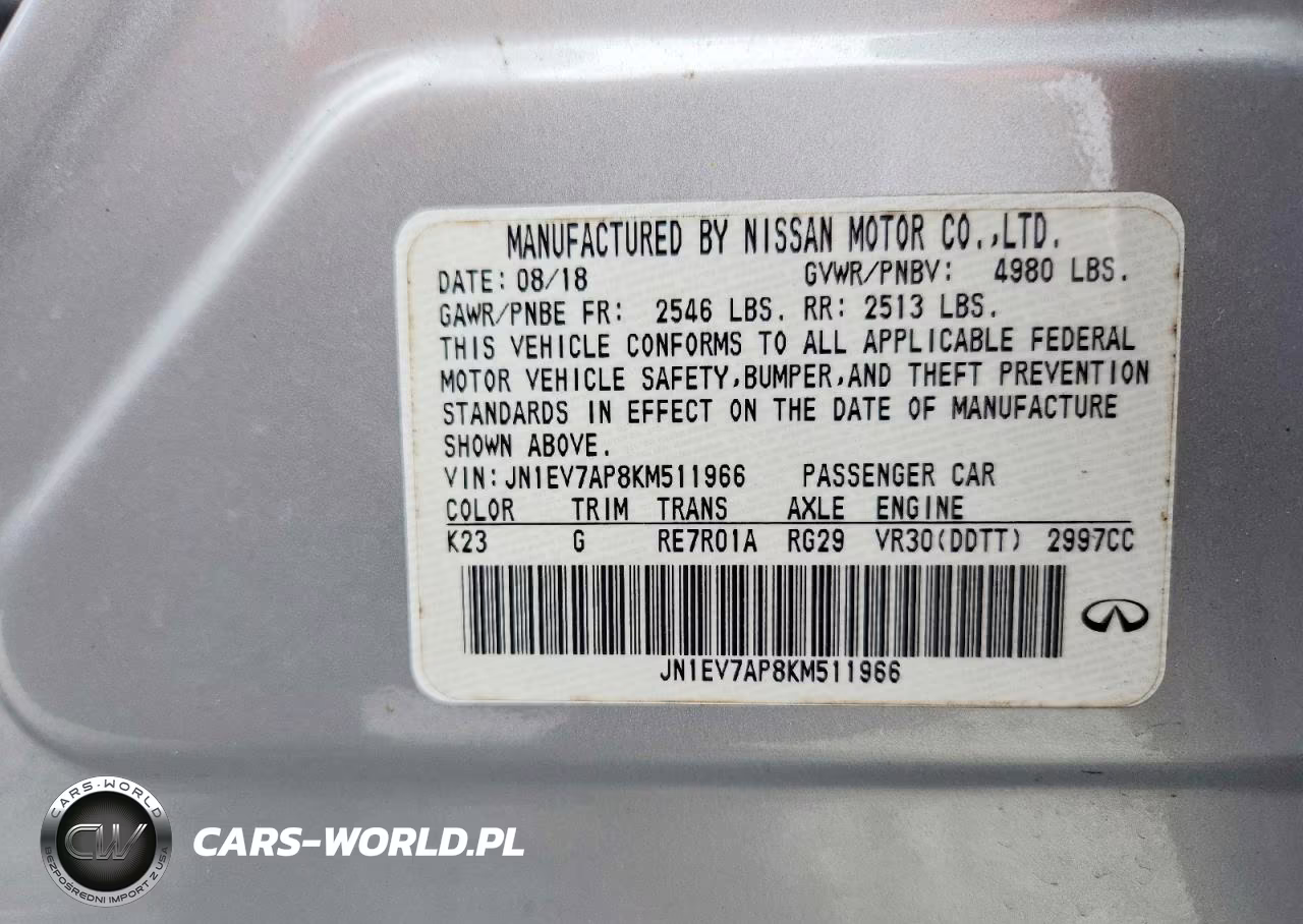 2019 Infiniti Q50 3.0T Luxe VIN:JN1EV7AP8KM511966 - 13