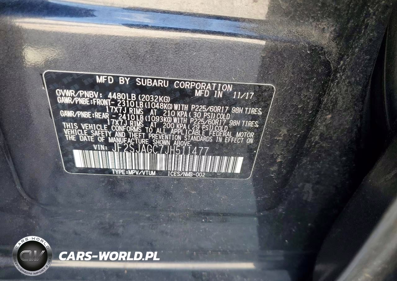 2018 Subaru Forester 2.5I Premium VIN:JF2SJAGC7JH511477 - 14