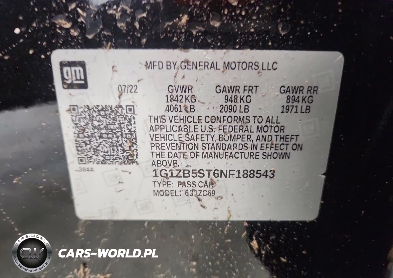 2022 Chevrolet Malibu Ls VIN:1G1ZB5ST6NF188543 - 12