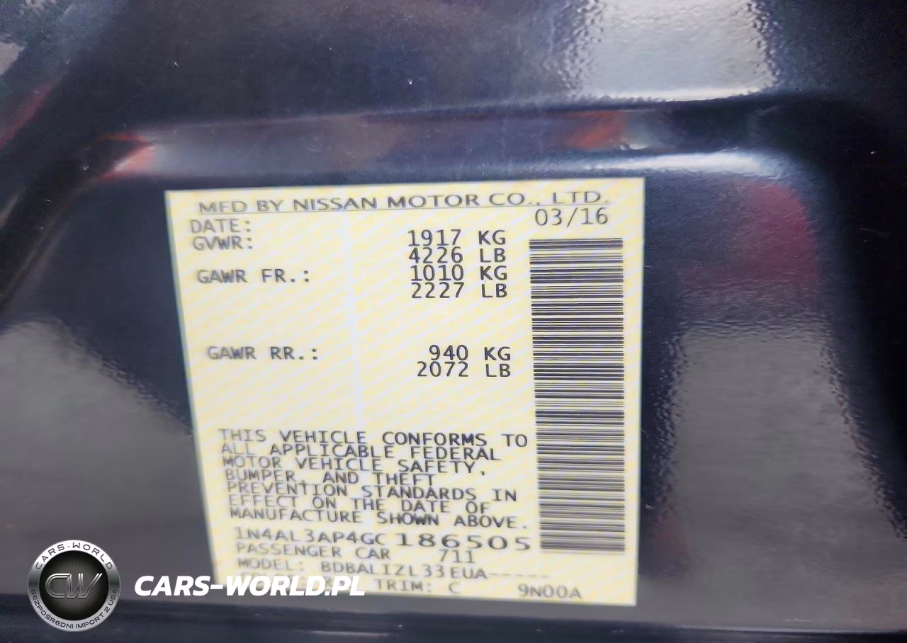 2016 Nissan Altima 2.5 Sv VIN:1N4AL3AP4GC186505 - 12