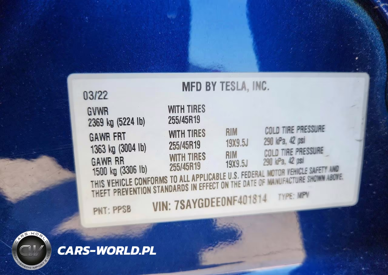 2022 Tesla Model Y VIN:7SAYGDEE0NF401814 - 12