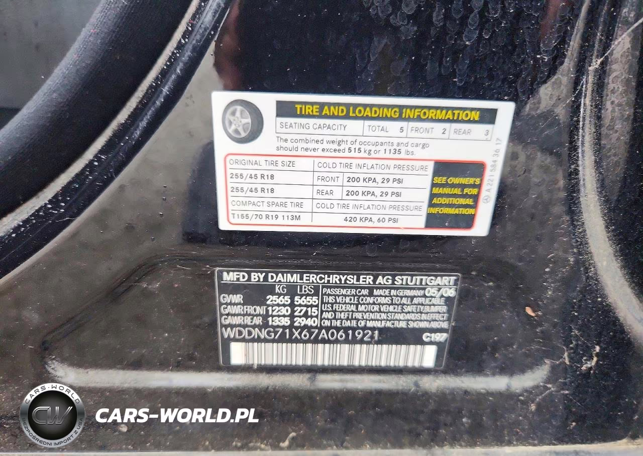 2007 Mercedes-Benz S 550 VIN:WDDNG71X67A061921 - 12