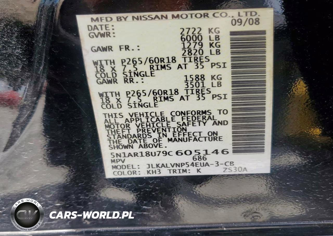 2009 Nissan Pathfinder S VIN:5N1AR18U79C605146 - 13
