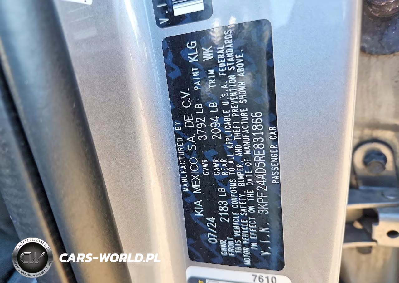 2024 Kia Forte Lxs VIN:3KPF24AD5RE831866 - 12