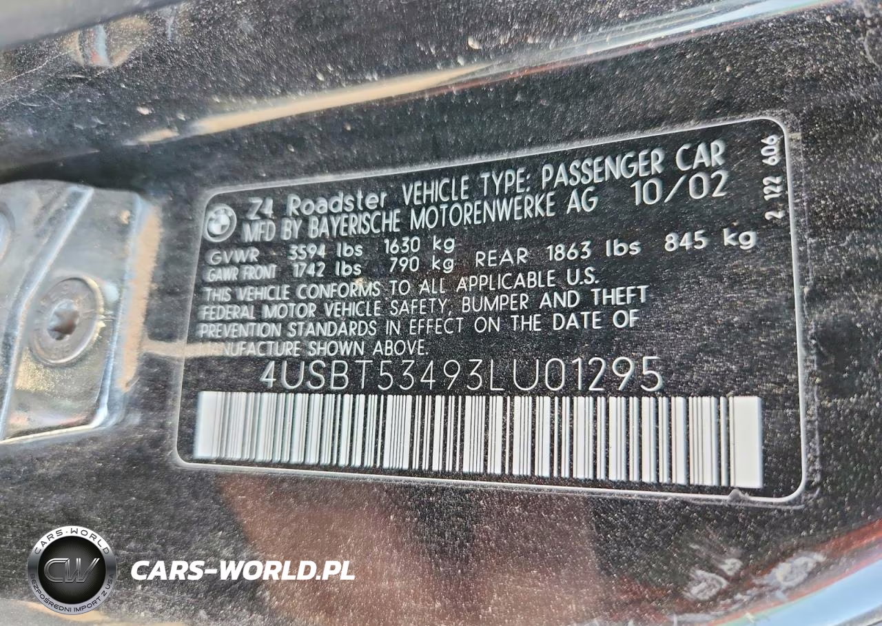 2003 BMW Z4 3.0 VIN:4USBT53493LU01295 - 12