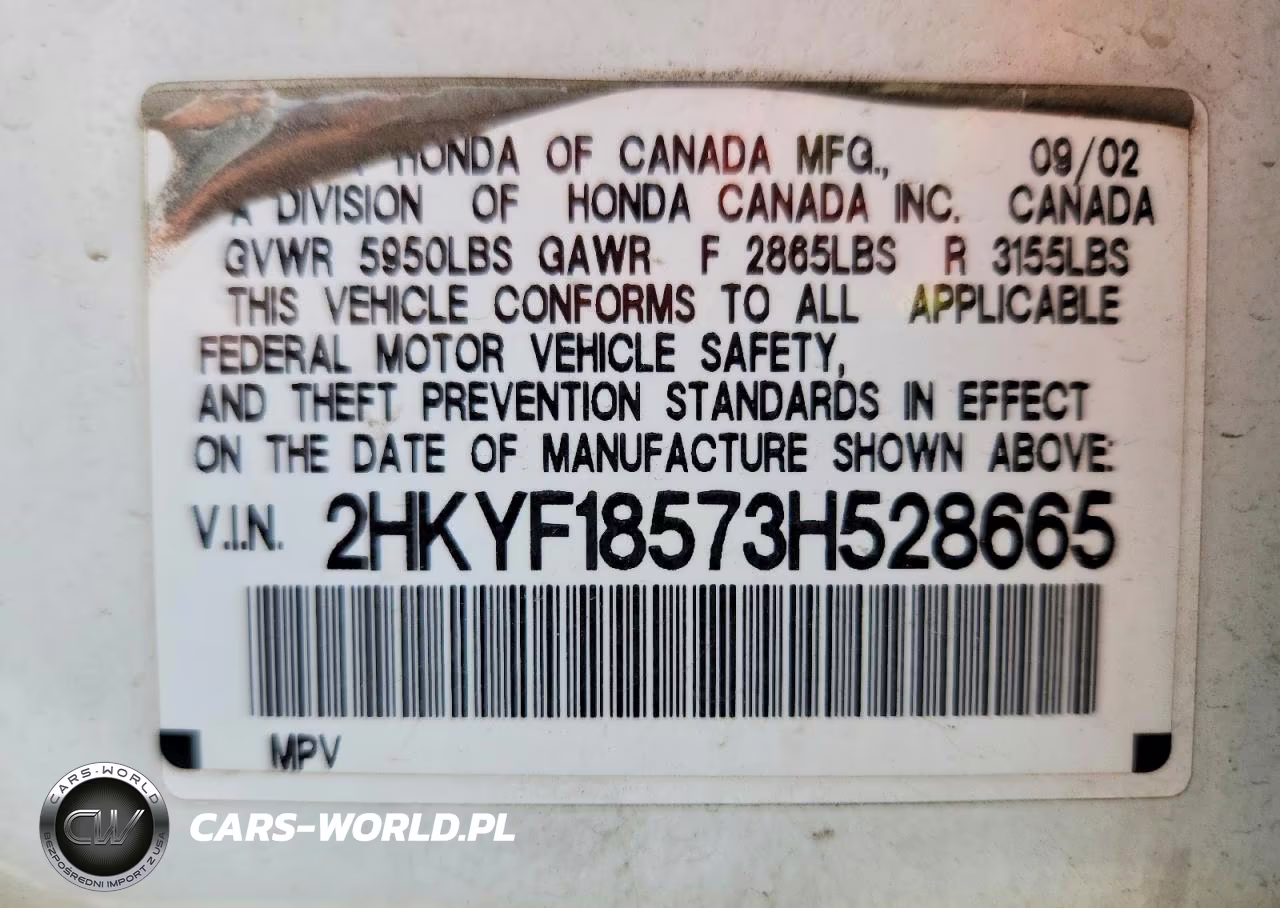 2003 Honda Pilot Exl VIN:2HKYF18573H528665 - 13