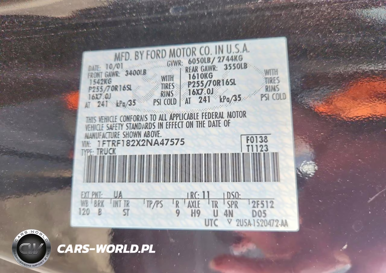 2002 Ford F150 VIN:1FTRF182X2NA47575 - 12