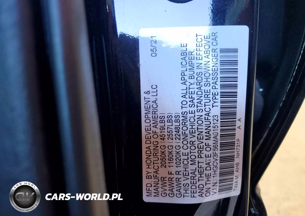 2021 Honda Accord Hybrid Exl VIN:1HGCV3F56MA015123 - 13