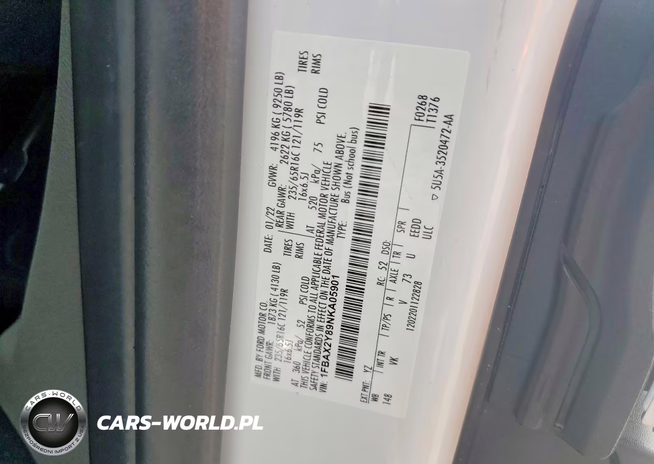 2022 Ford Transit Passenger Xl VIN:1FBAX2Y89NKA05901 - 12