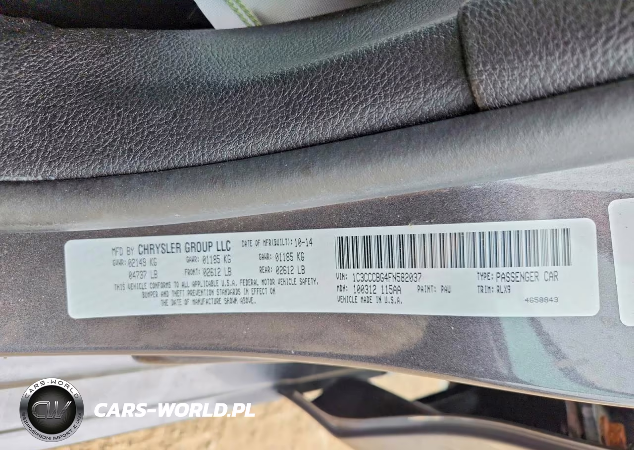2015 Chrysler 200 S VIN:1C3CCCBG4FN582037 - 12