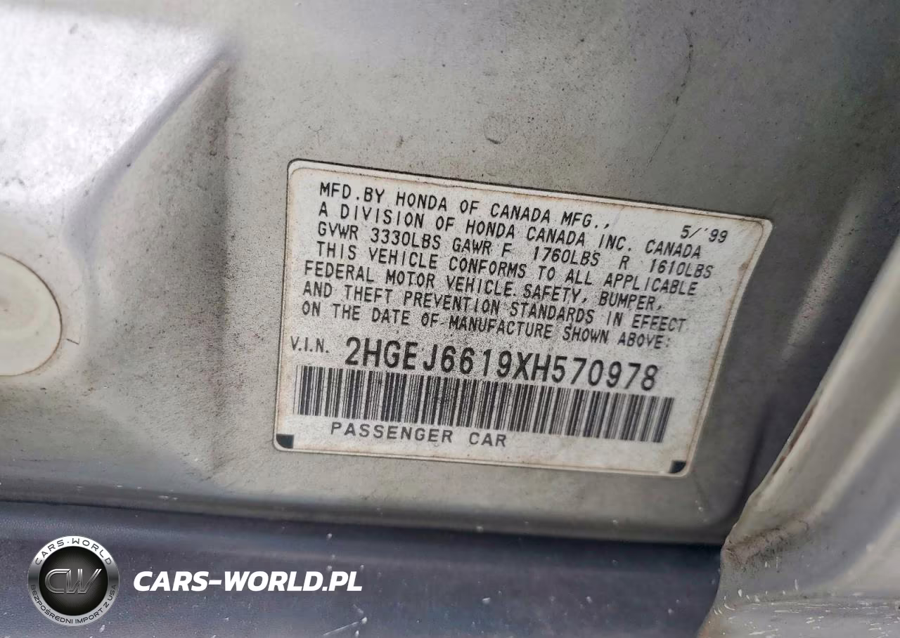 1999 Hond Civic Base VIN:2HGEJ6619XH570978 - 12