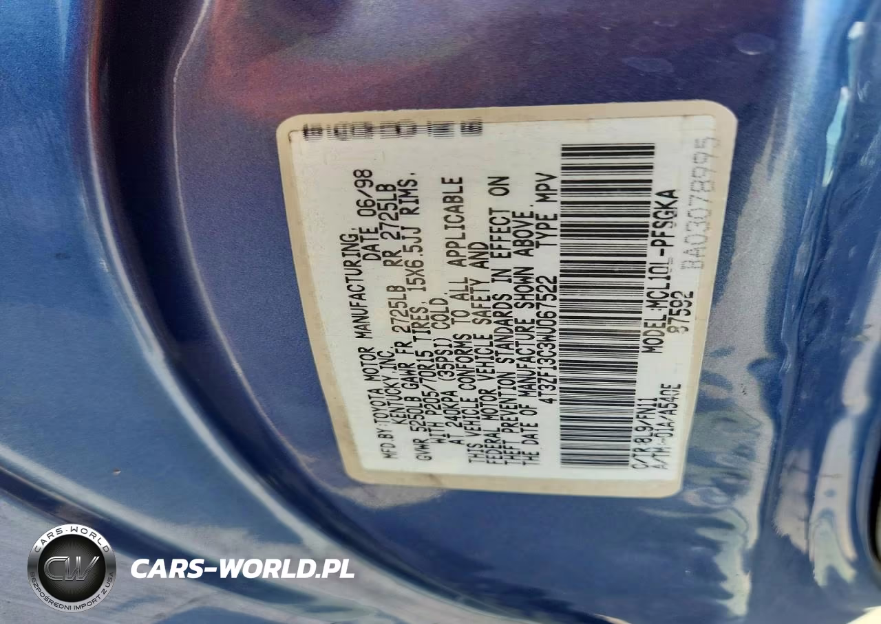1998 Toyota Sienna Le VIN:4T3ZF13C3WU067522 - 12