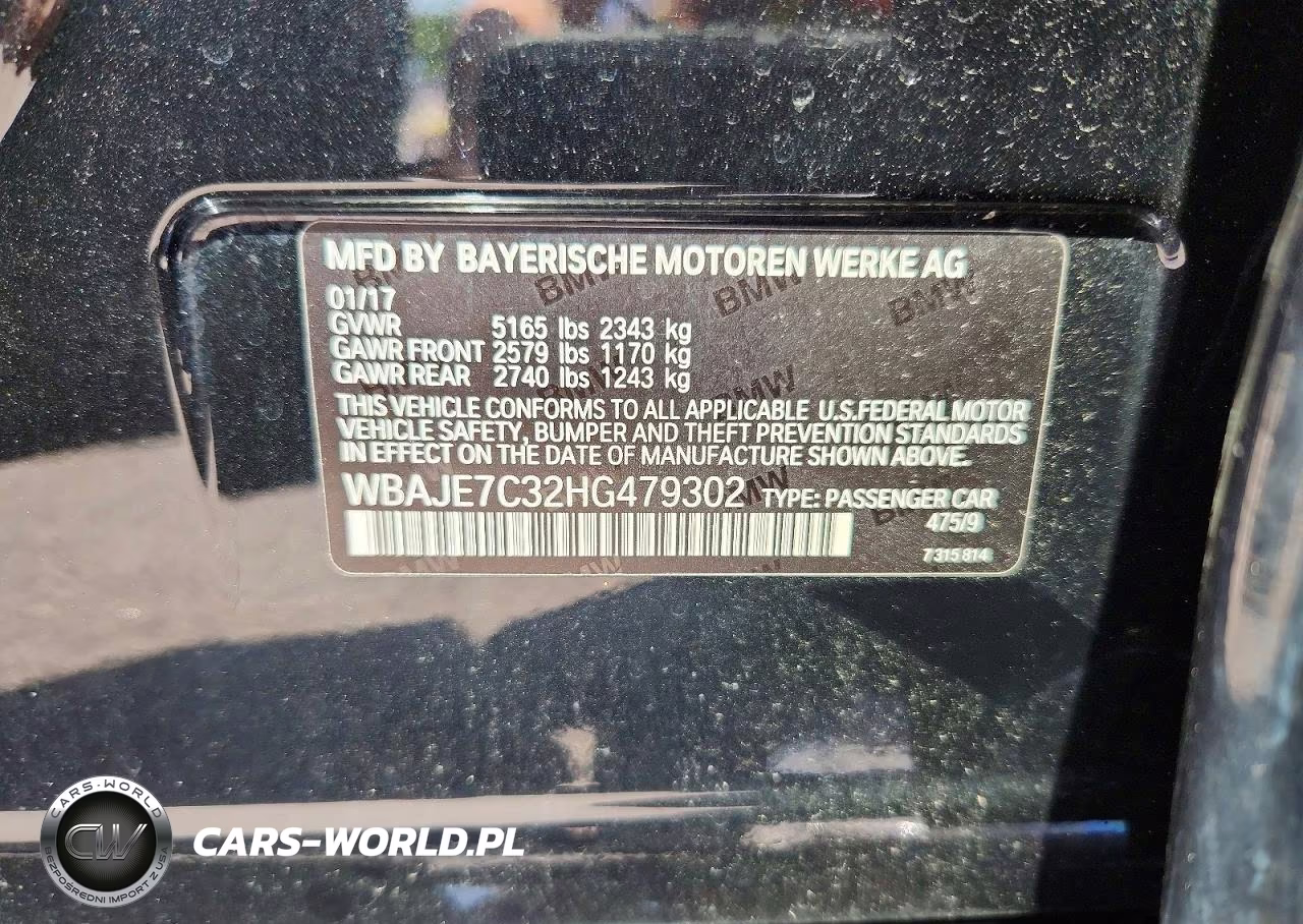2017 BMW 540 Xi VIN:WBAJE7C32HG479302 - 12